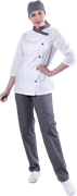 Костюм БИСТРО, белый-т/серый, женский