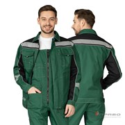 Костюм мужской "Бренд 2 Корпоратив" зеленый/черный (куртка и полукомбинезон)