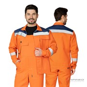 Костюм мужской "Пантеон 2 СОП" оранжевый/темно-синий (куртка и полукомбинезон)