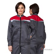 Костюм женский "Профессионал" серый/красный/черный (куртка и брюки)