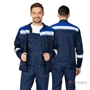 Костюм мужской "Референс 2" темно-синий/василек (куртка и полукомбинезон)