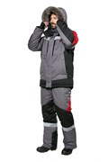 Костюм "Памир-Норд" серый/черный/красный (зимний) КОС655