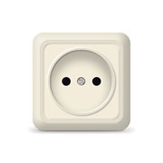 Розетка Олимп для открытой проводки, одинарная, 16А, с/з слоновая кость, (шт.)