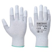 Антистатические перчатки с ПУ покрытием на пальцах PORTWEST A198