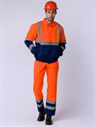 Костюм Дорожник с укороченной курткой (тк.Смесовая,210) п/к, оранжевый/т.синий