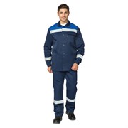Костюм мужской летний Стандарт 1 СОП темно-синий/василек (куртка и брюки)