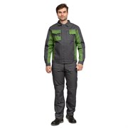 Костюм мужской Бренд 2 серый/зеленый (куртка и полукомбинезон)