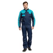 Костюм мужской Бренд 2 синий/бирюза (куртка и полукомбинезон)