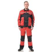 Костюм мужской Бригадир 2 красный/черный (куртка и полукомбинезон)