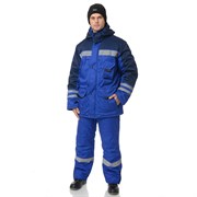 Костюм мужской утепленный Зима василек/темно-синий (куртка и брюки)