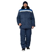 Костюм мужской утепленный Стандарт СОП темно-синий/василек (куртка и брюки)