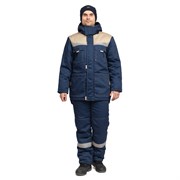Костюм мужской утепленный Профессионал 2 синий/бежевый (куртка и полукомбинезон)