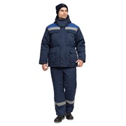 Костюм мужской утепленный Буря Лайт СОП темно-синий (куртка и полукомбинезон)