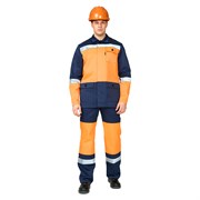 Костюм мужской Трасса оранжевый/т.синий (куртка и полукомбинезон)