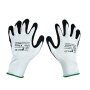 Перчатки защитные Scaffa Прогресс NY1350F-CC трикотажные с нитриловым покрытием серые/черные (15 класс)