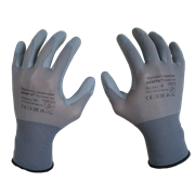 Перчатки защитные Scaffa Контакт PU1850T-GR нейлоновые с полиуретановым покрытием серые (18 класс)