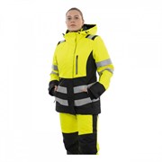 Зимняя женская сигнальная куртка Brodeks KW230, желтый/черный