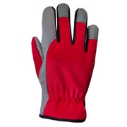 JLE625 Winter Motor Рабочие перчатки Jeta Safety трикотажные с утепленной подкладкой, ладонь из искусственной кожи, цвет красный/серый