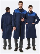 Халат мужской Легион (тк.Смесовая,210), т.синий/васильковый
