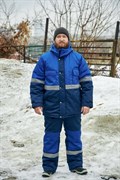 Костюм зимний мужской «Арктика» КОС 245, т. синий/василёк (куртка/полукомбинезон)