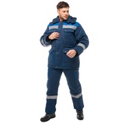 Костюм АНТЕЙ утеплённый, куртка п/к синий с васильком