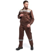 Костюм ОПТИМАЛ с СОП летний куртка, п/к коричневый+беж