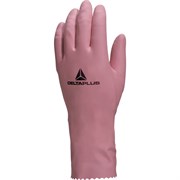Перчатки DeltaPlus VE210 латексные хозяйственные с ворсом ZEPHIR розовые