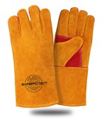 Краги спилковые утепленные Safeprotect усиленные желто-красные (меховые) р.10,5 (х6х60)