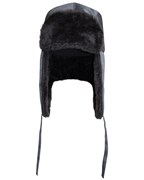 Шапка-ушанка СИРИУС-ЛЮКС т.серая (тк. смесовая)