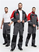 Костюм Вектрон-1 (тк.Смесовая МВО,240) брюки, серый/черный/красный