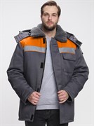 Куртка зимняя для бригадира NEW (тк.Смесовая,210), т.серый/оранжевый