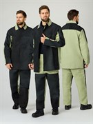 Костюм сварщика комбинированный 2 кл.защиты (тк.Брезент,550/Спилок S=2,3), черный/бежевый