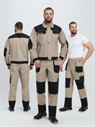 Костюм Вестгард-1 (тк.Канвас,260) брюки, бежевый/черный