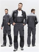 Костюм Вектрон-2 (тк.Смесовая,240) п/к, т.серый/св.серый/черный