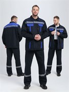 Костюм для ИТР СОП UZ (тк.Саржа,250) брюки, т.синий/васильковый
