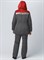 Куртка зимняя женская Вьюга СОП (тк.Смесовая,210), т.серый/красный - фото 47568