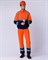 Костюм Дорожник с укороченной курткой (тк.Смесовая,210) п/к, оранжевый/т.синий - фото 49301