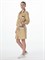Халат женский с поясом Флора (тк.ТиСи), бежевый/коричневый - фото 55164