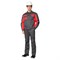 Костюм мужской Бренд 1 2020 темно-серый/красный (куртка и брюки) - фото 55424