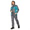 Костюм женский Бренд 1 2020 с удлиненной курткой серый/бирюза - фото 55916
