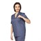 Костюм медицинский женский Хирург синий (блузон и брюки) - фото 55975