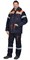 Костюм мужской зимний «СИРИУС-ЛИДЕР М» куртка и полукомбинезон, синий с оранжевым, мех. воротник,СОП - фото 61805