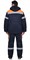 Костюм мужской зимний «СИРИУС-ЛИДЕР М» куртка и полукомбинезон, синий с оранжевым, мех. воротник,СОП - фото 61806