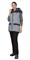 Жилет утепленный "СИРИУС-ЕВРОНИКА" светло-серый с тёмно-синим с капюшоном с флисовой подкладкой - фото 62032