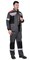 Костюм мужской летний «СИРИУС-ПОЛИНОМ» куртка и брюки, т.серый с черным со св.серым и красным, СОП - фото 62291