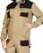 Костюм "СИРИУС-МАНХЕТТЕН" куртка, брюки песочный с оранж. и черным тк. мех. стрейч пл. 250г/кв.м - фото 62657