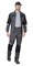 Костюм "СИРИУС-ФАВОРИТ-МЕГА" мужской летний, куртка и брюки, серый с черным, СОП - фото 62720