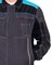 Куртка "СИРИУС-Престиж" кор., т.серая с черным и голубой отделкой - фото 62953