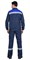 Костюм "СИРИУС-МАСТЕР" летний: куртка, полукомбинезон, темно-синий с васильковой отделкой - фото 63385