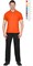 Рубашка-поло оранжевая короткие рукава с манжетом, пл.180 г/м2 - фото 64627